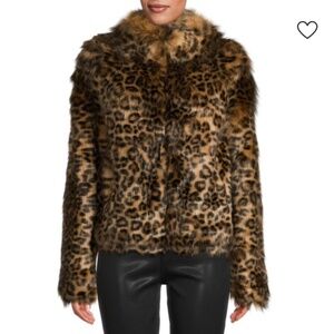 BRAND NEW Unreal Fur Wild Cat Print Faux Fur Jacket in Small
